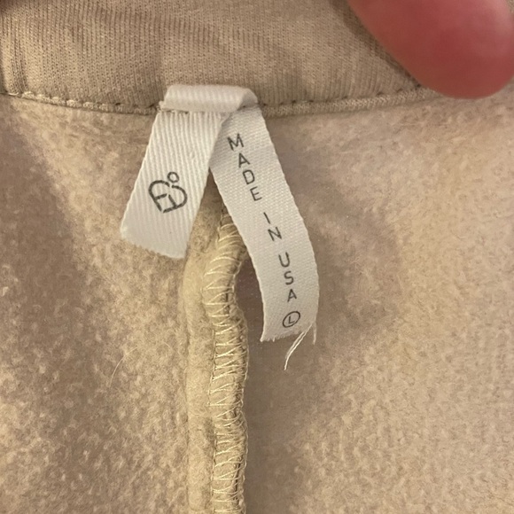 Hemp Cotton blend sweatshirt cardigan large open front minimalist beige large - Picture 12 of 12